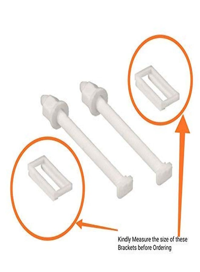 BATH GURU Plastic Toilet Seat Cover Screw Hinges for One Piece Toilets Seat Covers Repair Kit (One Pair, 38 MM X 23 MM) - White - Image 2